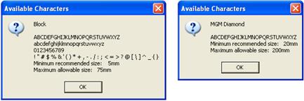 Description: Available Characters