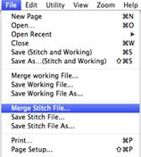 EW-FIle Menu, Merge stitch file EW-FIle Menu, Merge stitch file